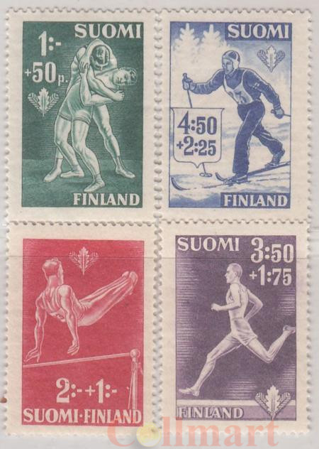  Набор марок. Финляндия. Спорт 1945 года. 4 марки. 
