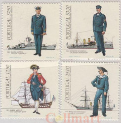 Набор марок. Португалия 1983 год. Морская униформа. 4 марки.