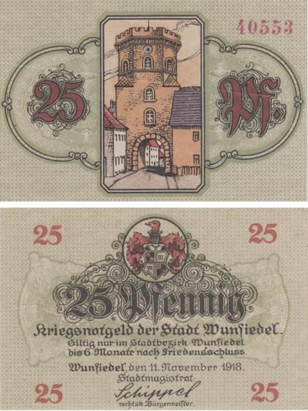  Бона. Германия. Вунзидель 25 пфеннигов 1918 год. Нотгельд. (XF) 