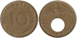Германия - Третий рейх. 10 рейхспфеннигов 1937 год. (A)
