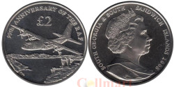Южная Георгия. 2 фунта 2008 год. 90 лет Королевским ВВС.