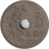  Бельгия. 5 сантимов 1922 год. KONINGRIJK BELGIE 