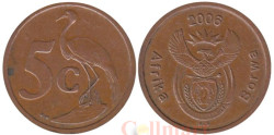 ЮАР. 5 центов 2006 год. Африканская красавка.