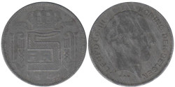 Бельгия. 5 франков 1941 год. Надпись на голландском - DER BELGEN.