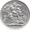  Великобритания. 1 крона 1887 год. Королева Виктория. 