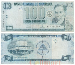 Бона. Никарагуа 100 кордоб 2006 год. Рубен Дарио. (F)