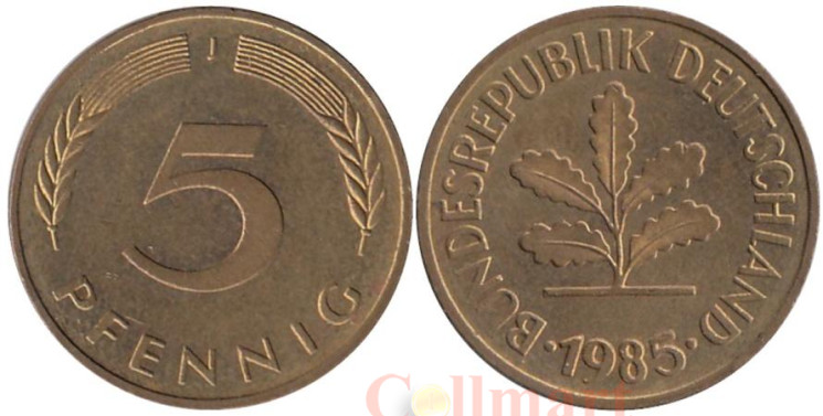  ФРГ. 5 пфеннигов 1985 год. (J) 