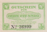  Бона. Германия. Лерте 10 пфеннигов 1921 год. Нотгельд. (XF-VF) 