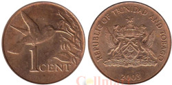 Тринидад и Тобаго. 1 цент 2003 год. Колибри.
