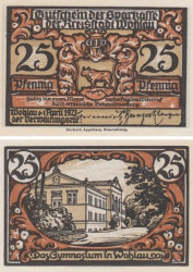 Бона. Германия (Польша). Волау (Волув) 25 пфеннигов 1921 год. Нотгельд. (XF)