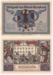 Бона. Германия. Арнштадт 50 пфеннигов 1921 год. Историческая серия (литеры dt). Нотгельд. (VF)