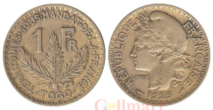  Того. 1 франк 1925 год. Марианна. 