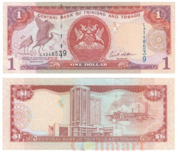 Бона. Тринидад и Тобаго 1 доллар 2006 год. Красный ибис. (XF)