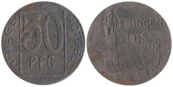 Германия. Эбинген. 50 пфеннигов 1918 год. Нотгельд.