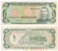 Бона. Доминиканская Республика 10 песо оро 1988 год. Матиас Рамон Мелла. (VF)