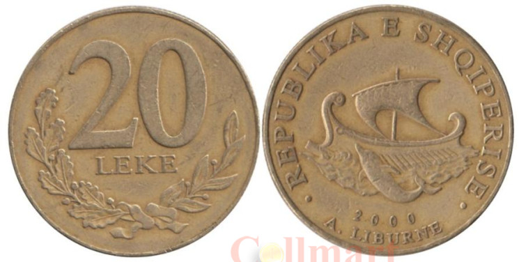  Албания. 20 леков 2000 год. Либурна. 