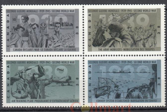  Квартблок. Канада 1989 год. Канада во Второй Мировой войне, 1939 год. 