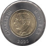  Канада. 2 доллара 2025 год. Чествование неизвестного солдата Канады. Цветное покрытие. 