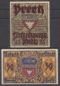  Набор банкнот. Германия. Прец (Гольштейн) 25 и 50 пфеннигов 1921 год. Нотгельды, 2 штуки. (VF) 
