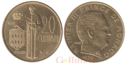 Монако. 20 сантимов 1979 год. Ренье III.