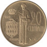  Монако. 20 сантимов 1979 год. Ренье III. 