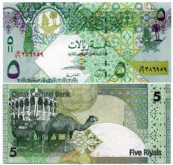 Бона. Катар 5 риалов 2003 год. Одногорбый верблюд. (Пресс)