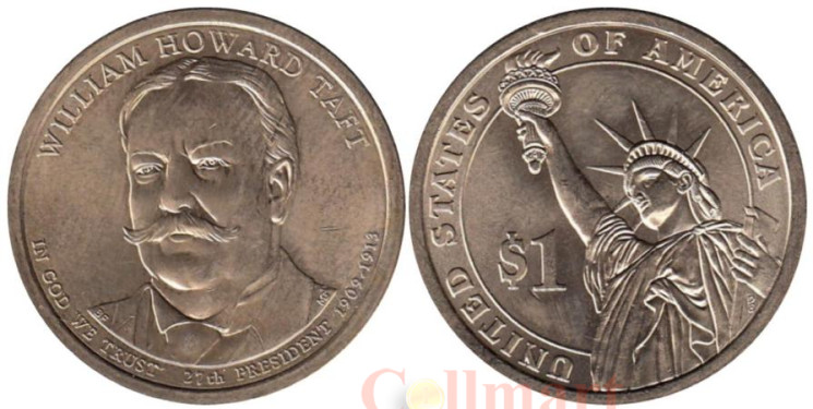  США. 1 доллар 2013 год. 27-й Президент США - Уильям Говард Тафт (1909–1913). (D) 