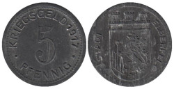 Германия. Эльберфельд. 5 пфеннигов 1917 год. Нотгельд.