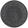 Германия. Эльберфельд. 5 пфеннигов 1917 год. Нотгельд. 
