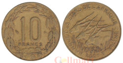 Центральная Африка (BEAC). 10 франков 2003 год. Африканские антилопы.