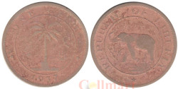 Либерия. 1 цент 1937 год. Слон.