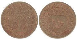 Либерия. 1 цент 1937 год. Африканский Слон.
