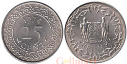 Суринам. 25 центов 1974 год.