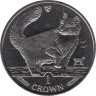 Остров Мэн. 1 крона 1991 год. Кошки - Норвежская лесная кошка. 
