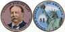  США. 1 доллар 2013 год. 27-й президент Уильям Говард Тафт (1909–1913). цветное покрытие. 