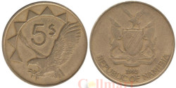 Намибия. 5 долларов 1993 год. Орлан-крикун.