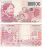  Бона. Бельгия 100 франков 1995-2001 год. Джеймс Энсор. (F-VF) 