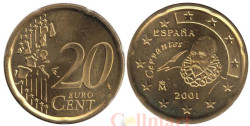 Испания. 20 евроцентов 2001 год. Мигель де Сервантес.