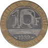  Франция. 10 франков 1989 год. Гений свободы. 