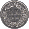  Швейцария. 1/2 франка 1982 год. Гельвеция. 