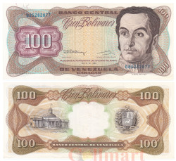 Бона. Венесуэла 100 боливаров 1992 год. Симон Боливар. (VF+)