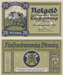Бона. Германия. Лойтенберг 25 пфеннигов 1921 год. Нотгельд. (XF)