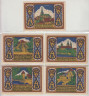  Набор банкнот. Германия. Оснабрюк 50 пфеннигов 1921 год. Нотгельды, 5 штук. (XF) 