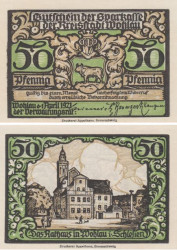 Бона. Германия (Польша). Волау (Волув) 50 пфеннигов 1921 год. Нотгельд. (XF)