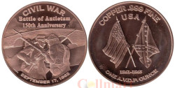 США. Монетовидный жетон. Битва при Энтитеме - 150 лет гражданской войне в США. (унция меди 999)
