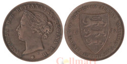 Джерси. 1/24 шиллинга 1877 год. Королева Виктория.