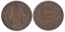  Джерси. 1/24 шиллинга 1877 год. Королева Виктория. 