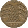  Германия (Веймарская республика). 10 рейхспфеннигов 1925 год. Колосья. (F) 