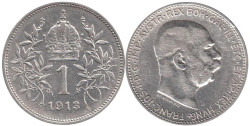 Австрия. 1 крона 1913 год.