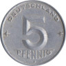 ГДР. 5 пфеннигов 1950 год. 
